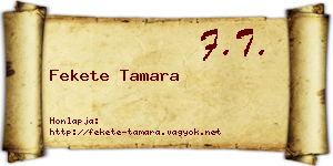 Fekete Tamara névjegykártya